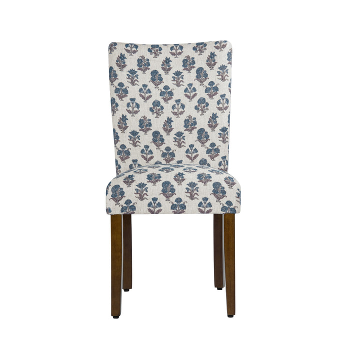 HomePop Classic Parsons DiningChair - Blue Floral Pattern (packof2)