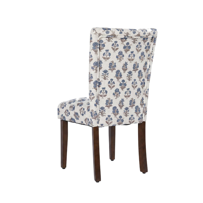 HomePop Classic Parsons DiningChair - Blue Floral Pattern (packof2)