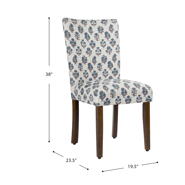 HomePop Classic Parsons DiningChair - Blue Floral Pattern (packof2)