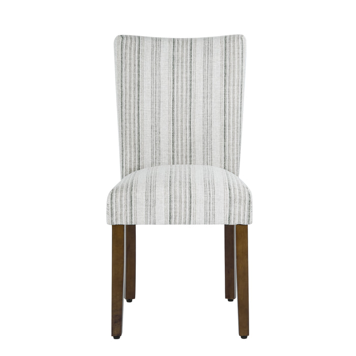 HomePop Classic Parsons Dining Chair - Gray Striped Pattern (pack of 2)