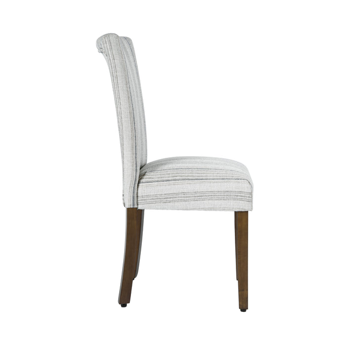 HomePop Classic Parsons Dining Chair - Gray Striped Pattern (pack of 2)