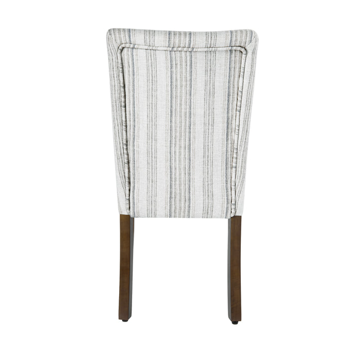 HomePop Classic Parsons Dining Chair - Gray Striped Pattern (pack of 2)