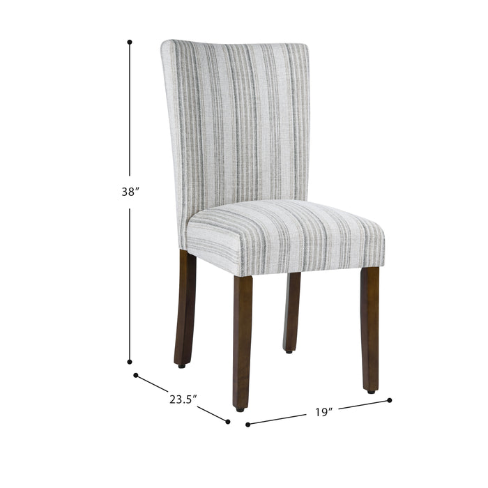 HomePop Classic Parsons Dining Chair - Gray Striped Pattern (pack of 2)