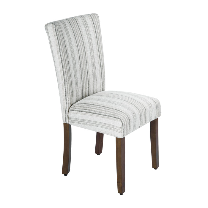 HomePop Classic Parsons Dining Chair - Gray Striped Pattern (pack of 2)