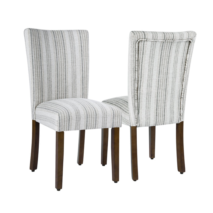 HomePop Classic Parsons Dining Chair - Gray Striped Pattern (pack of 2)