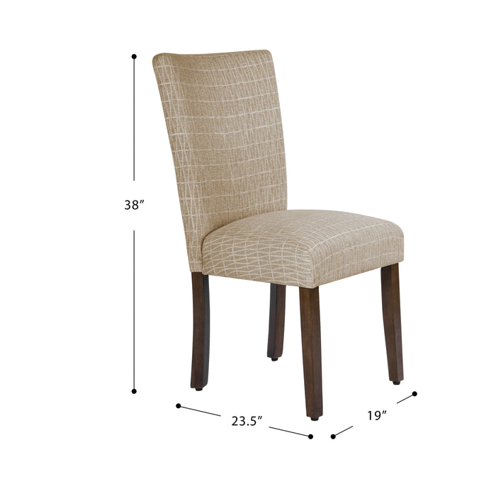 HomePop Classic Parsons Dining Chair - Tan Geometric Pattern (pack of 2)