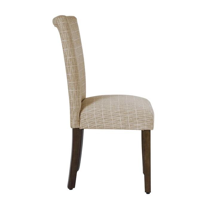 HomePop Classic Parsons Dining Chair - Tan Geometric Pattern (pack of 2)