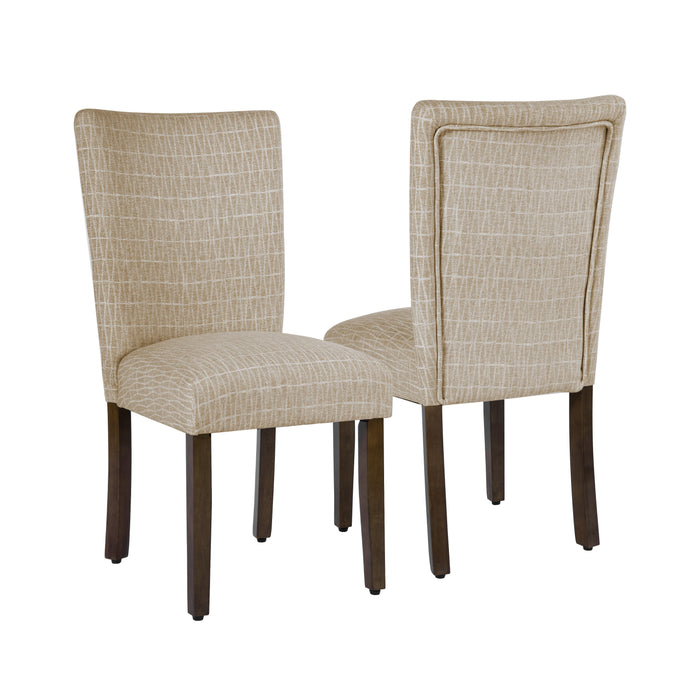 HomePop Classic Parsons Dining Chair - Tan Geometric Pattern (pack of 2)