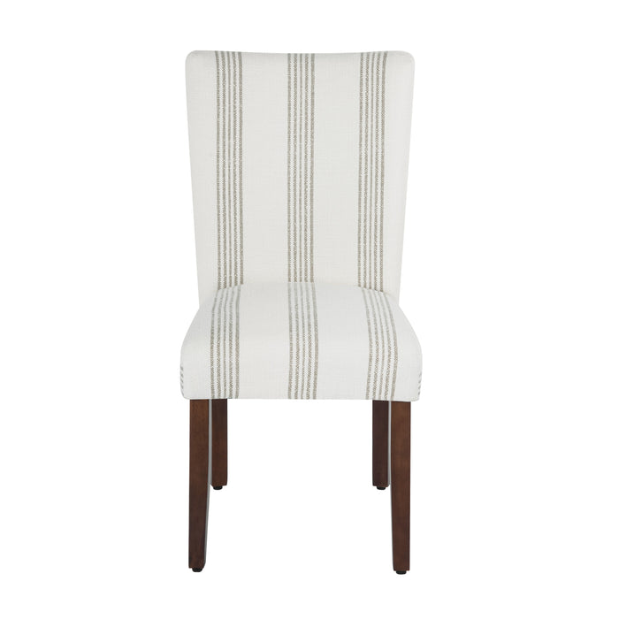 HomePop Classic Parsons Dining Chair- Brown Stripe (pack of 2)