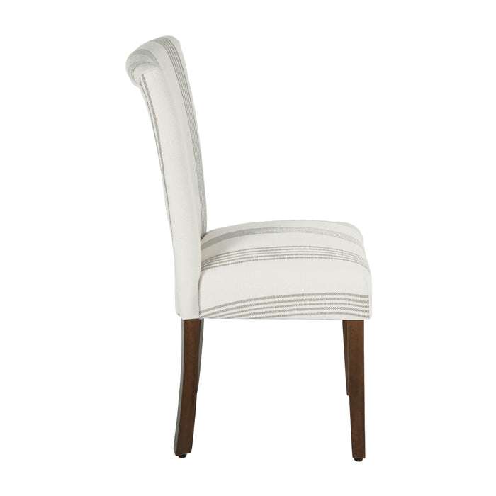 HomePop Classic Parsons Dining Chair- Brown Stripe (pack of 2)