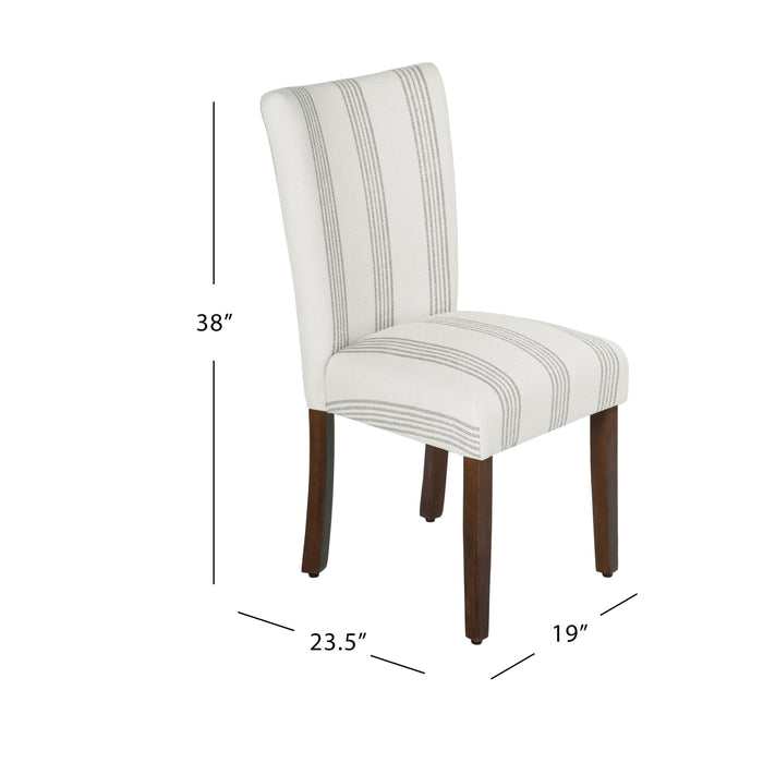 HomePop Classic Parsons Dining Chair- Brown Stripe (pack of 2)