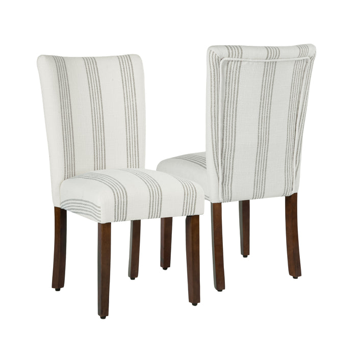 HomePop Classic Parsons Dining Chair- Brown Stripe (pack of 2)