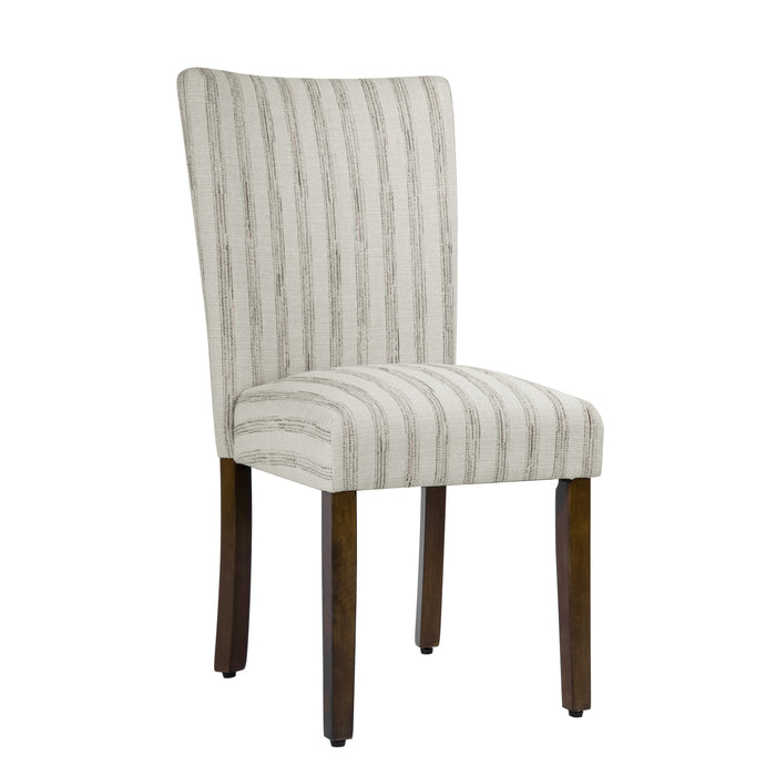 HomePop Classic Parsons Dining Chair - Gray and Cream Stripe (pack of 2)