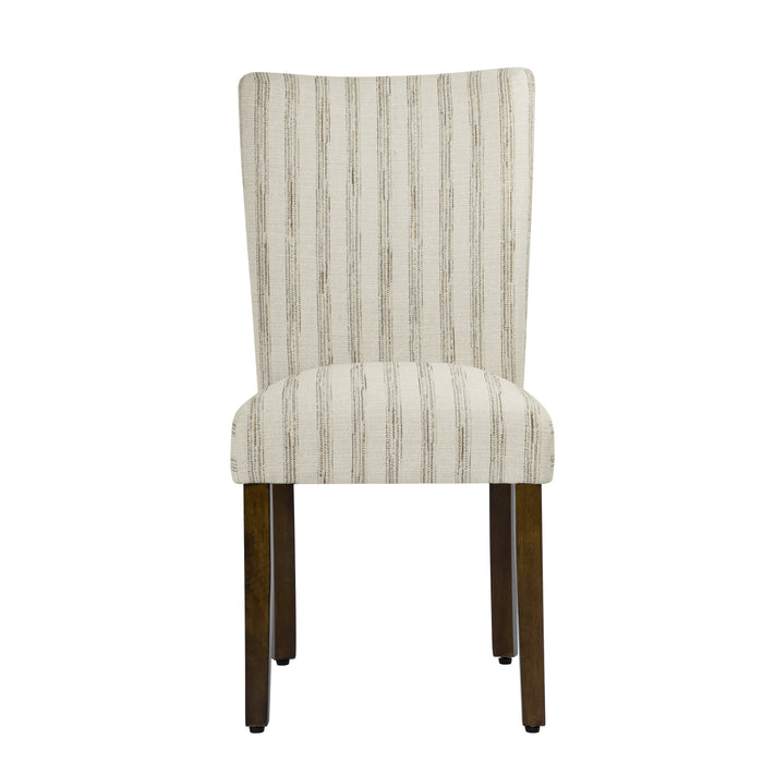 HomePop Classic Parsons Dining Chair - Gray and Cream Stripe (pack of 2)
