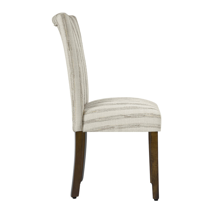 HomePop Classic Parsons Dining Chair - Gray and Cream Stripe (pack of 2)