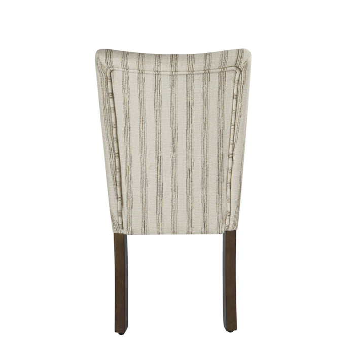 HomePop Classic Parsons Dining Chair - Gray and Cream Stripe (pack of 2)