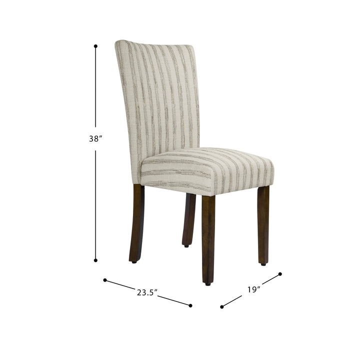 HomePop Classic Parsons Dining Chair - Gray and Cream Stripe (pack of 2)
