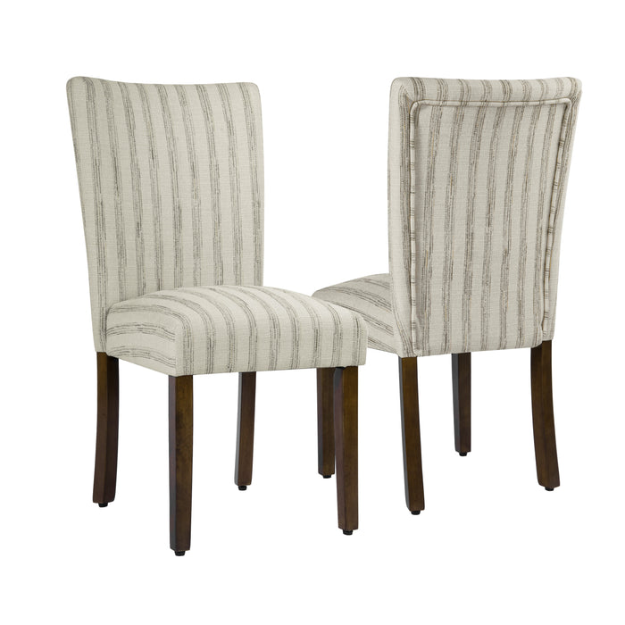 HomePop Classic Parsons Dining Chair - Gray and Cream Stripe (pack of 2)