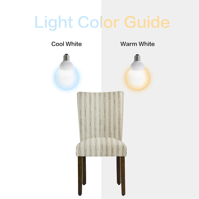 HomePop Classic Parsons Dining Chair - Gray and Cream Stripe (pack of 2)