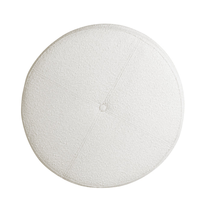 HomePop Large Round Storage Ottoman - Cream. Boucle