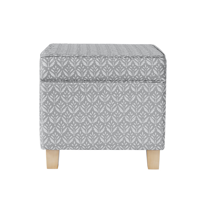 HomePop Upholstered Square Storage Ottoman - Light Grey Print