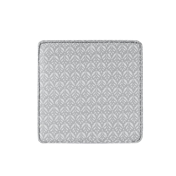 HomePop Upholstered Square Storage Ottoman - Light Grey Print