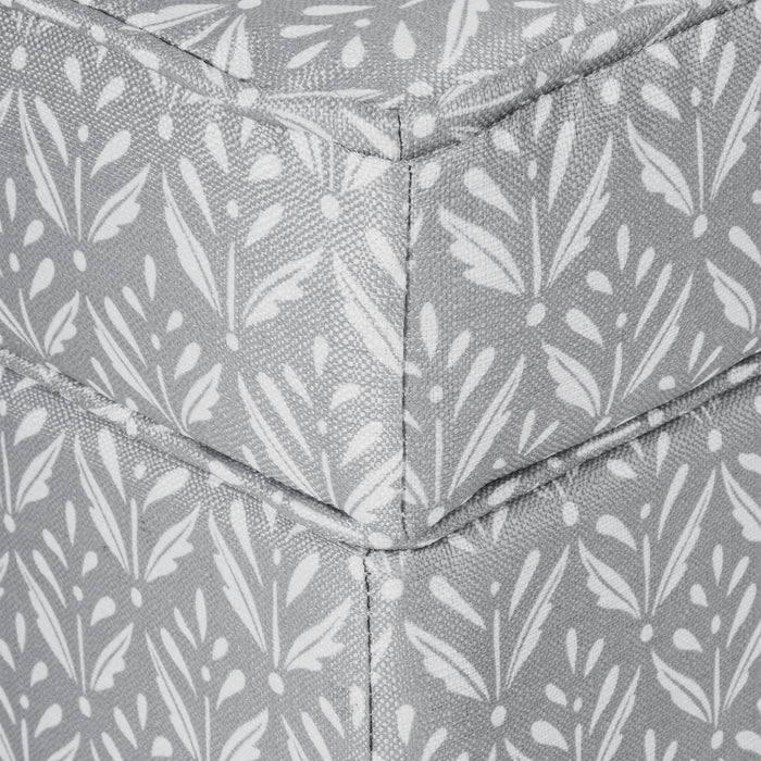 HomePop Upholstered Square Storage Ottoman - Light Grey Print