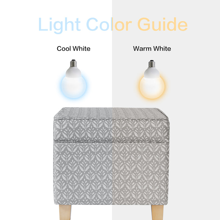 HomePop Upholstered Square Storage Ottoman - Light Grey Print