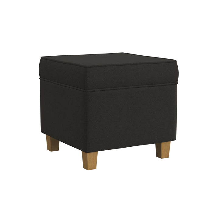 HomePop Square Ottoman with Lift Off Top - Chocolate Brown Velvet