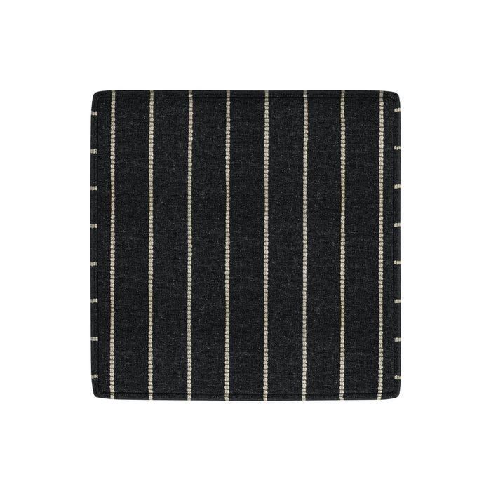 HomePop Square Ottoman with Lift Off Top - Black with Boucle Stripe