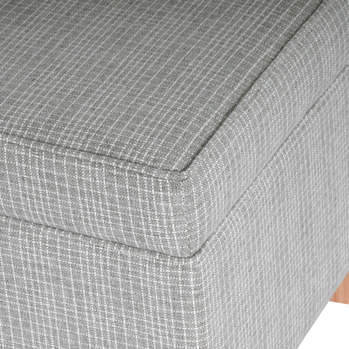 HomePop Square Ottoman with Lift Off Top - Sage Mini Grid Pattern