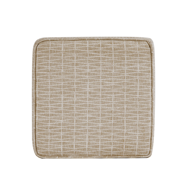 HomePop Square Ottoman with Lift Off Top - Tan Geometric Pattern
