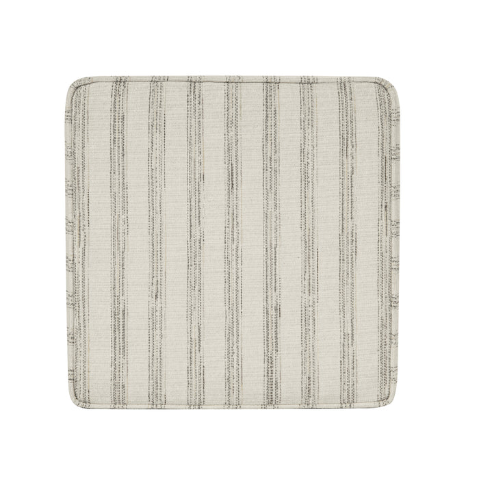 HomePop Square Ottoman with Lift Off Top - Gray and Cream Stripe