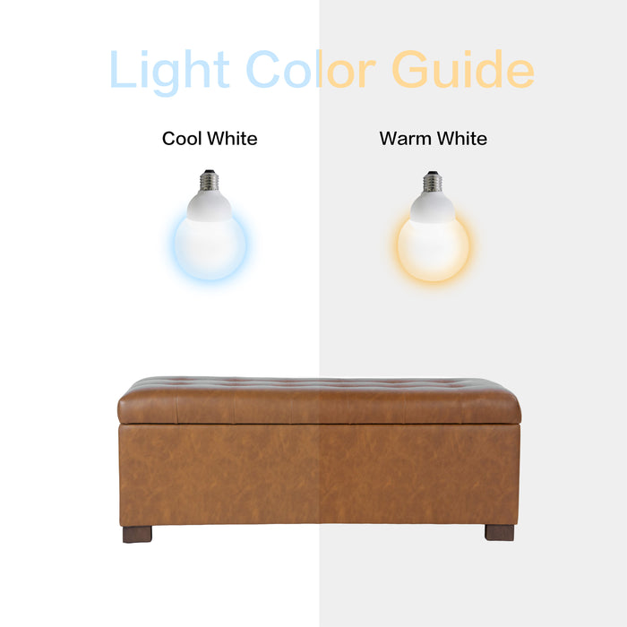 HomePop Large Tufted Storage Bench - Carmel Faux Leather