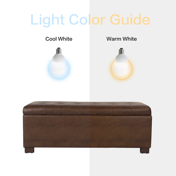 HomePop Large Tufted Storage Bench - Brown Faux Leather