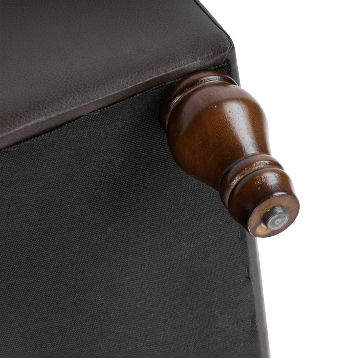 HomePop Medium Tufted Storage Ottoman - Brown Faux Leather