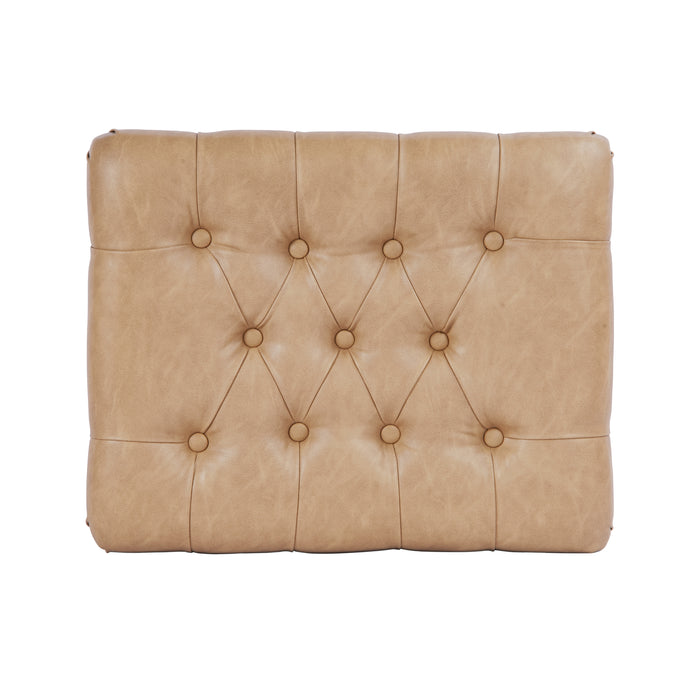 HomePop Medium Tufted Storage Ottoman - Sand Faux Leather