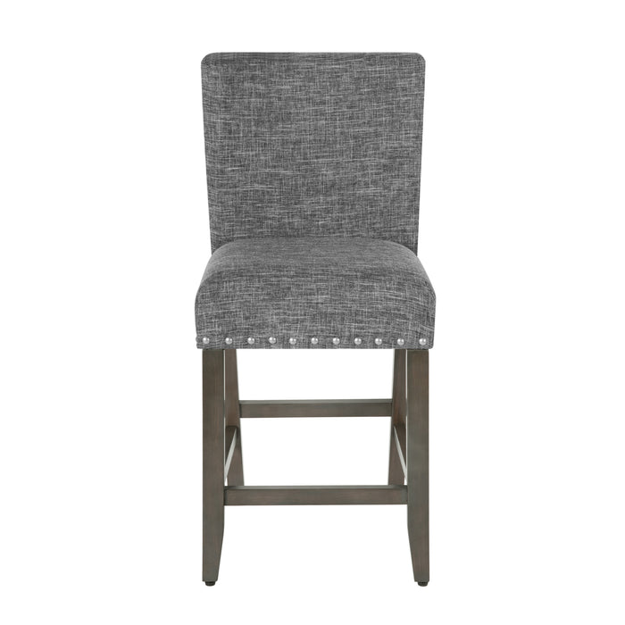 24" Barstool with Nail heads - Slate Gray