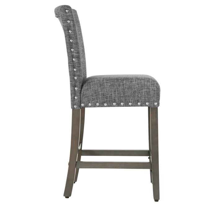 24" Barstool with Nail heads - Slate Gray