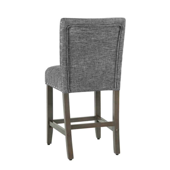 24" Barstool with Nail heads - Slate Gray