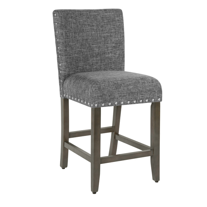 24" Barstool with Nail heads - Slate Gray