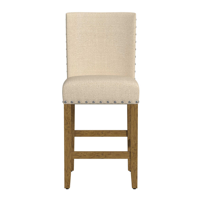 HomePop 24" Counter stool with nailheads - Flax