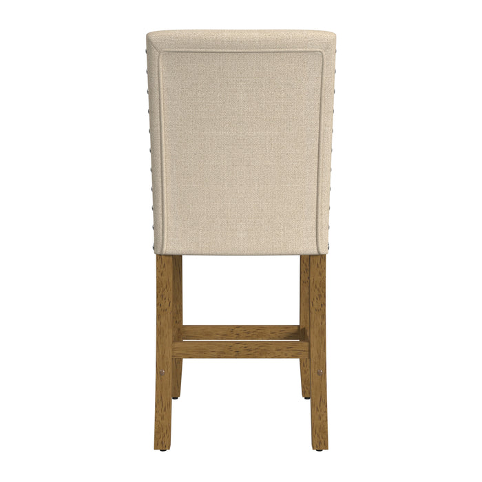 HomePop 24" Counter stool with nailheads - Flax