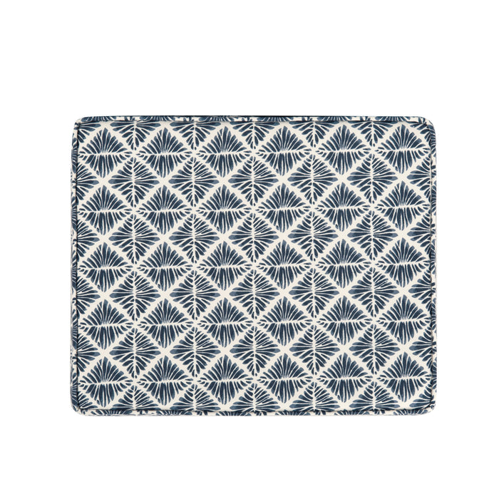 HomePop Medium Tufted Storage Ottoman - Blue Geometric Pattern