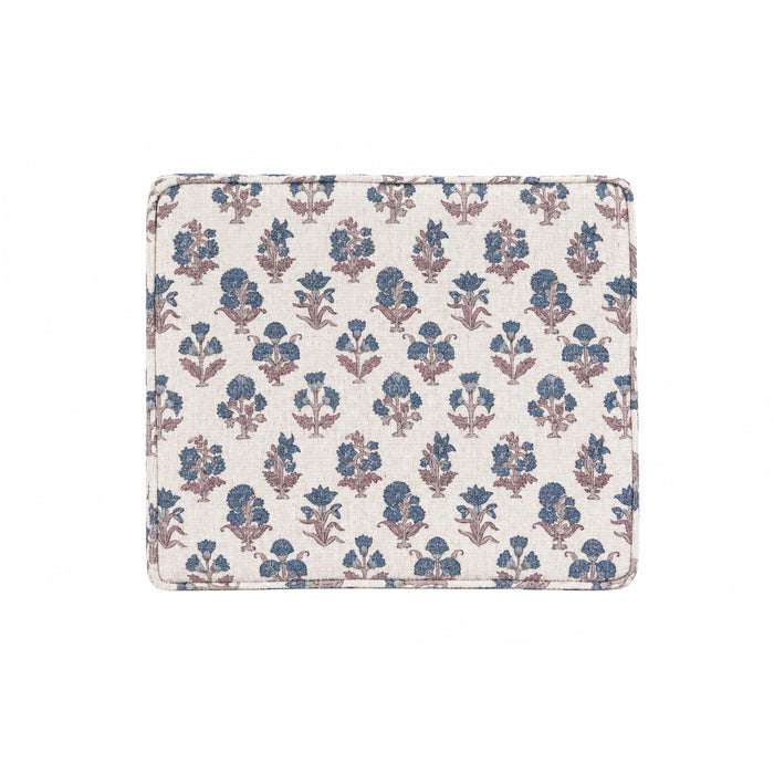 HomePop Medium Storage Ottoman-Blue Floral Pattern