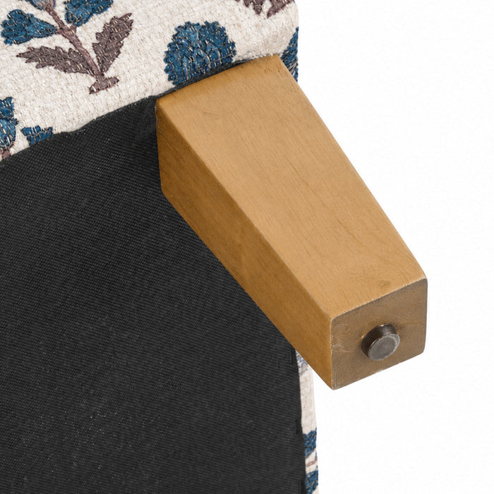 HomePop Medium Storage Ottoman-Blue Floral Pattern