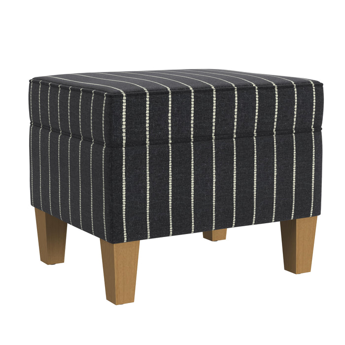 HomePop Medium Storage Ottoman - Black with Boucle Stripe