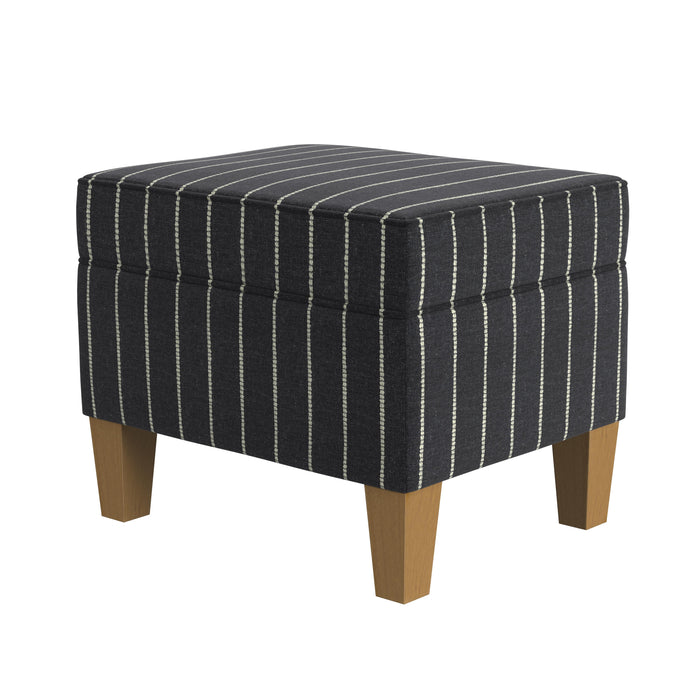 HomePop Medium Storage Ottoman - Black with Boucle Stripe