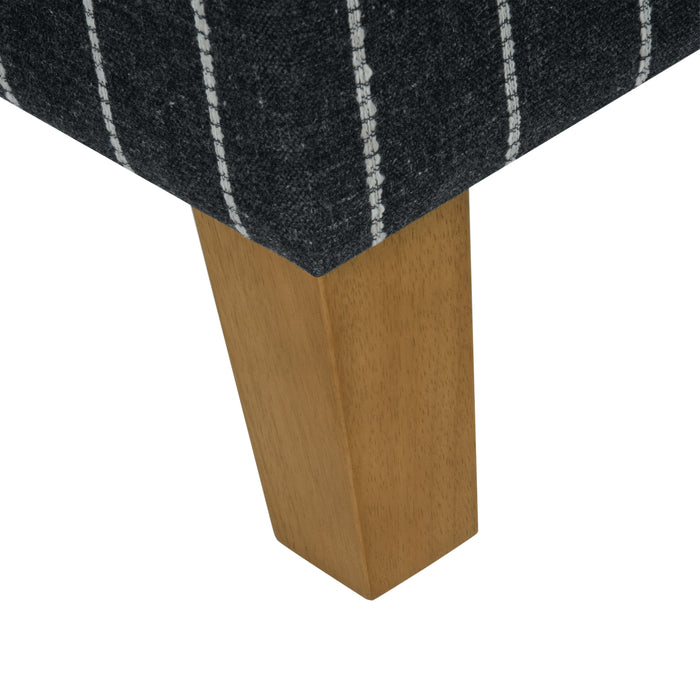 HomePop Medium Storage Ottoman - Black with Boucle Stripe