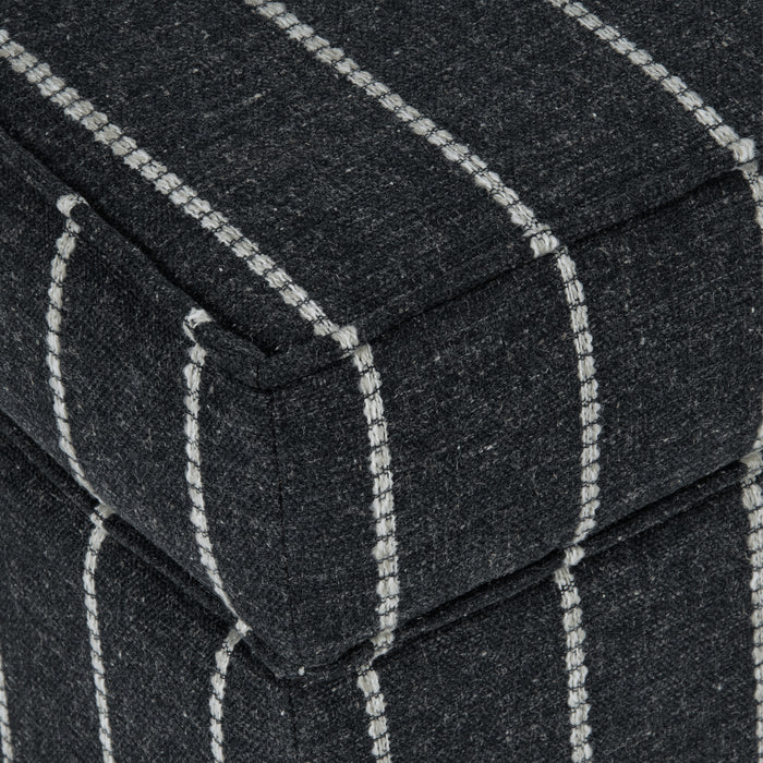 HomePop Medium Storage Ottoman - Black with Boucle Stripe